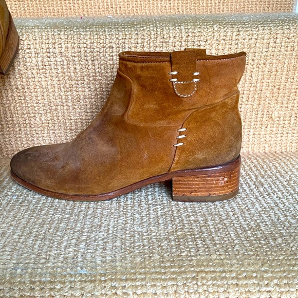 Distressed leather suede ankle boots, sz 40 from Garnet Hill